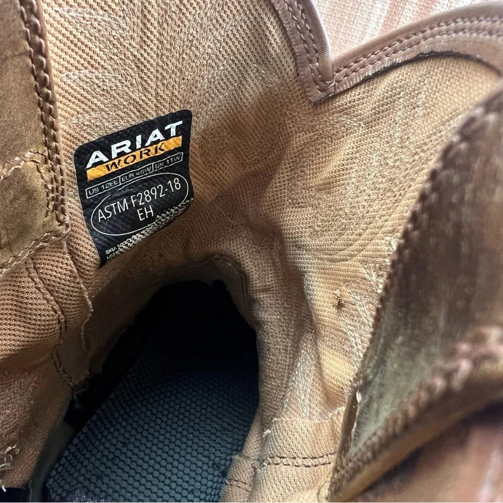 Ariat WorkHog Work Boots Mens 12EE Brown Cowboy Pull On Round Toe Ranch - Picture 6 of 9